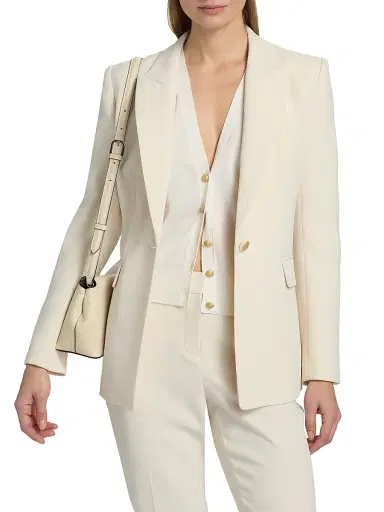Kobi Halperin Women's Rue Crepe Single-Breasted Blazer - Ecru - Size XXL | Thumbnail 3 Kobi Halperin Women's Rue Crepe Single-Breasted Blazer - Ecru - Size XXL | Thumbnail 3