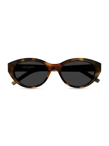 Saint Laurent Women's Monogram Hinge 54MM Round Sunglasses - Havana Black | Thumbnail 2