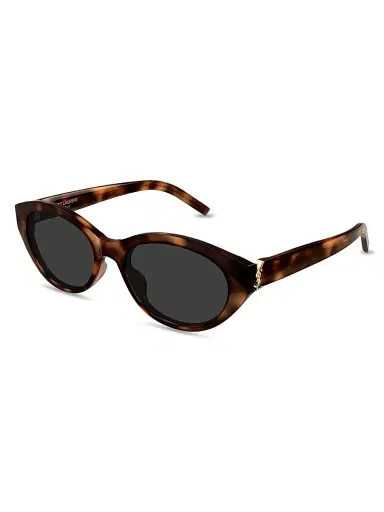 Saint Laurent Women's Monogram Hinge 54MM Round Sunglasses - Havana Black | Thumbnail 1