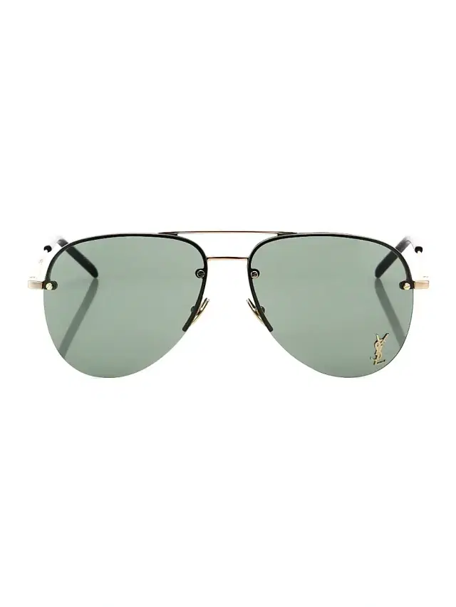 Saint Laurent Women's Monogram 59MM Aviator Sunglasses - Gold