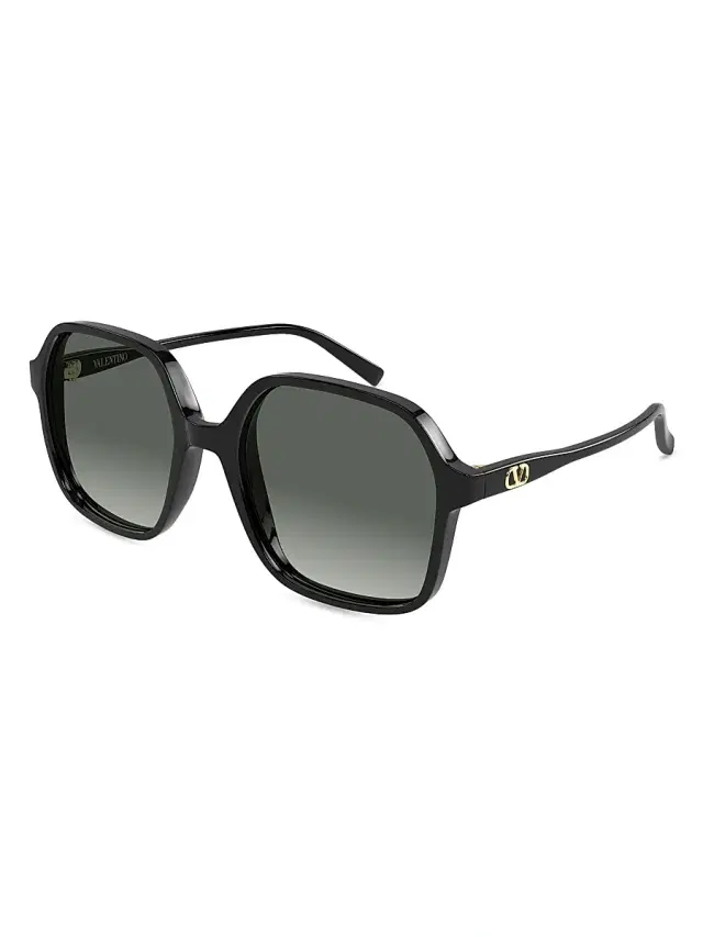 Valentino Garavani Women's Light 58MM Square Sunglasses - Black