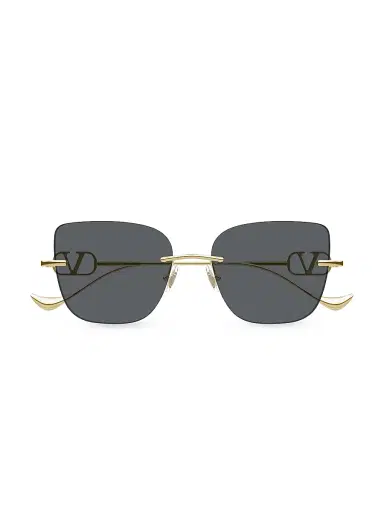 Valentino Garavani Women's Bejewelled 54MM Cat-Eye Sunglasses - Gold Black | Thumbnail 2