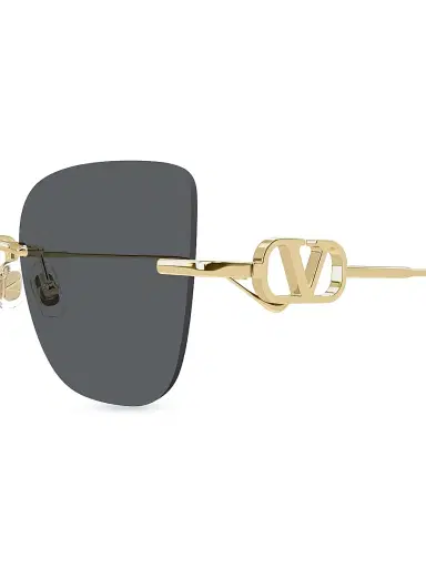 Valentino Garavani Women's Bejewelled 54MM Cat-Eye Sunglasses - Gold Black | Thumbnail 3