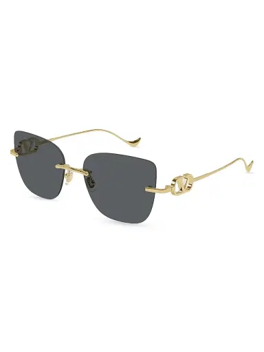 Valentino Garavani Women's Bejewelled 54MM Cat-Eye Sunglasses - Gold Black | Thumbnail 1