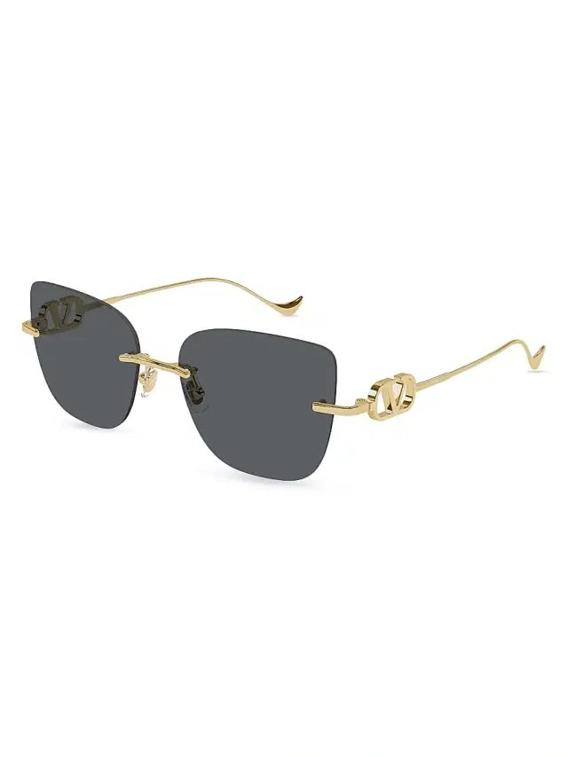 Valentino Garavani Women's Bejewelled 54MM Cat-Eye Sunglasses - Gold Black