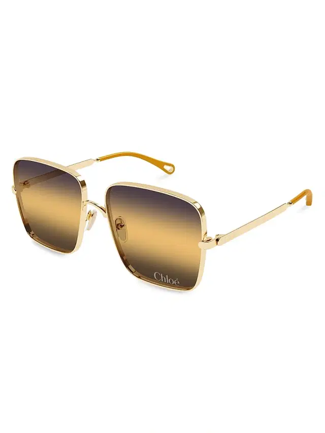Chloé Women's Aly Bold 61MM Square Sunglasses - Gold