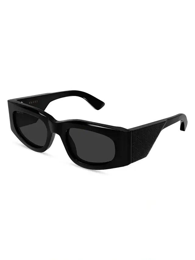 Gucci Women's Oblique 51MM Squared Sunglasses - Black