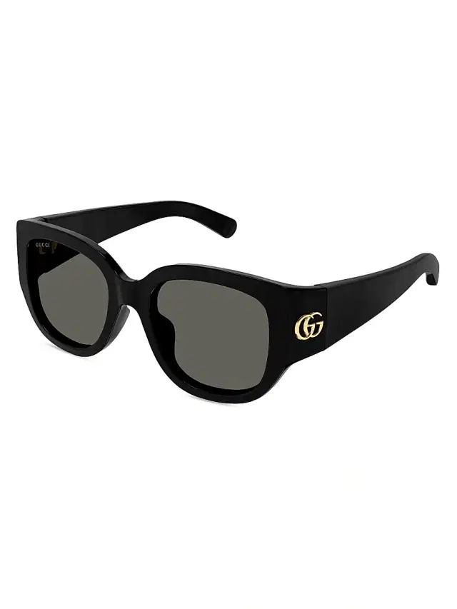 Gucci Women's GG Corner 52MM Round Injection Sunglasses - Black Grey