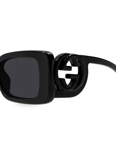 Gucci Women's Chaise Longue 54MM Rectangular Sunglasses - Black | Thumbnail 5 Gucci Women's Chaise Longue 54MM Rectangular Sunglasses - Black | Thumbnail 5