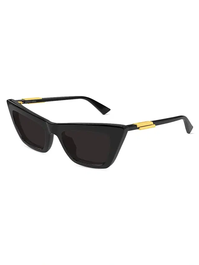 Bottega Veneta Women's Snap Ribbon 53MM Cat-Eye Sunglasses - Black
