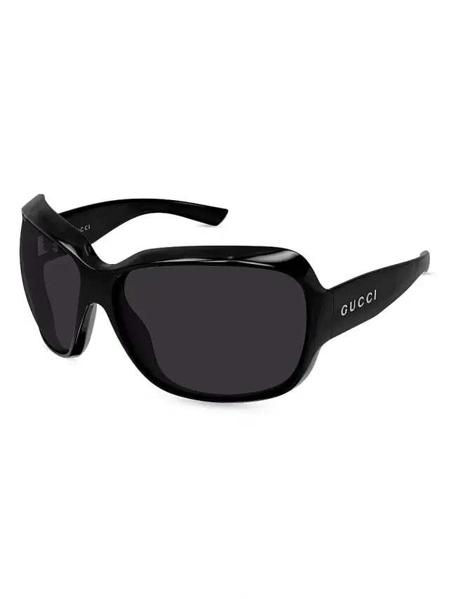 Gucci Women's Lettering 70MM Rectangular Sunglasses - Black