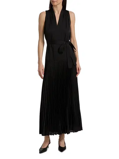 Kobi Halperin Women's Viva Hammered Satin Sleeveless Maxi Dress - Black - Size Large | Thumbnail 3