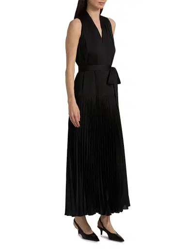 Kobi Halperin Women's Viva Hammered Satin Sleeveless Maxi Dress - Black - Size Large | Thumbnail 4