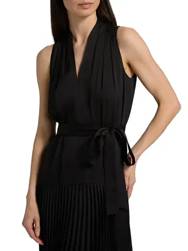 Kobi Halperin Women's Viva Hammered Satin Sleeveless Maxi Dress - Black - Size Large | Thumbnail 6