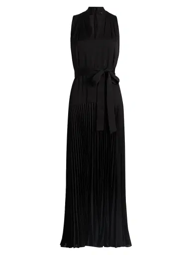 Kobi Halperin Women's Viva Hammered Satin Sleeveless Maxi Dress - Black - Size Large | Thumbnail 1