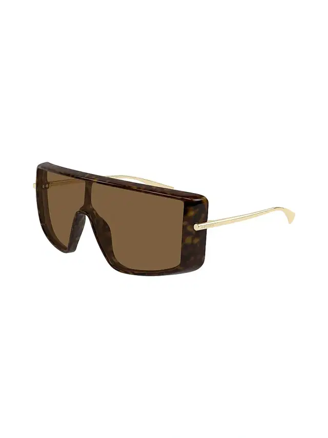 McQueen Women's T-Bar Visor 99MM Rectangular Sunglasses - Havana Brown