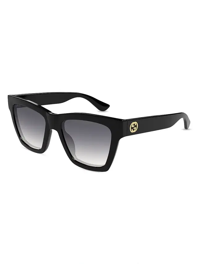 Gucci Women's Minimal 54MM Cat-Eye Sunglasses - Gradient Grey Black