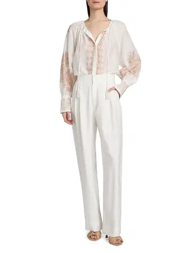 Kobi Halperin Women's Hope Lace Print Cotton-Silk Blouse | Thumbnail 2 Kobi Halperin Women's Hope Lace Print Cotton-Silk Blouse | Thumbnail 2