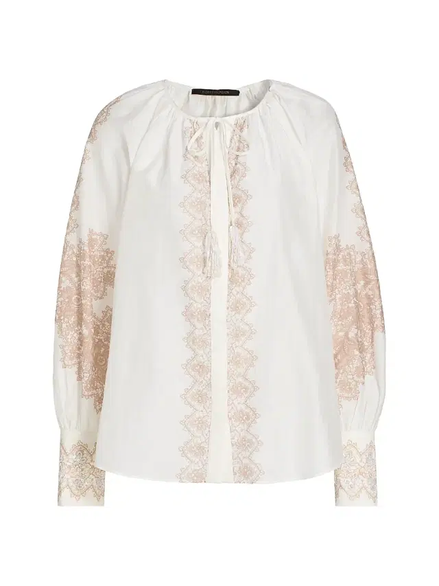 Kobi Halperin Women's Hope Lace Print Cotton-Silk Blouse -