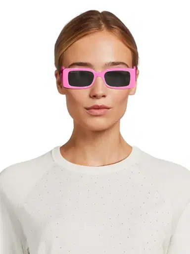 Gucci Women's Chaise Longue 54MM Rectangular Sunglasses - Pink Dark Grey | Thumbnail 3