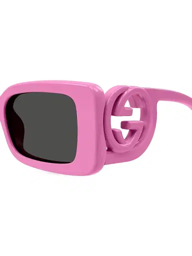 Gucci Women's Chaise Longue 54MM Rectangular Sunglasses - Pink Dark Grey | Thumbnail 5