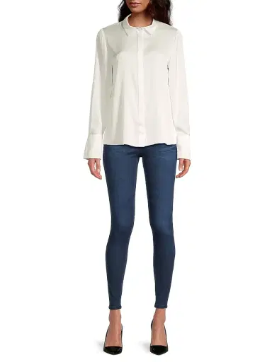Kobi Halperin Women's Larissa Collared Silk-Blend Blouse - Ivory - Size XXL | Thumbnail 2