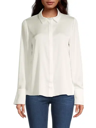 Kobi Halperin Women's Larissa Collared Silk-Blend Blouse - Ivory - Size XXL | Thumbnail 3