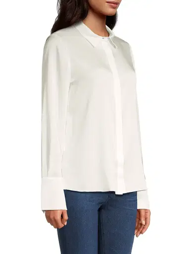 Kobi Halperin Women's Larissa Collared Silk-Blend Blouse - Ivory - Size XXL | Thumbnail 4