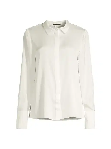 Kobi Halperin Women's Larissa Collared Silk-Blend Blouse - Ivory - Size XXL | Thumbnail 1
