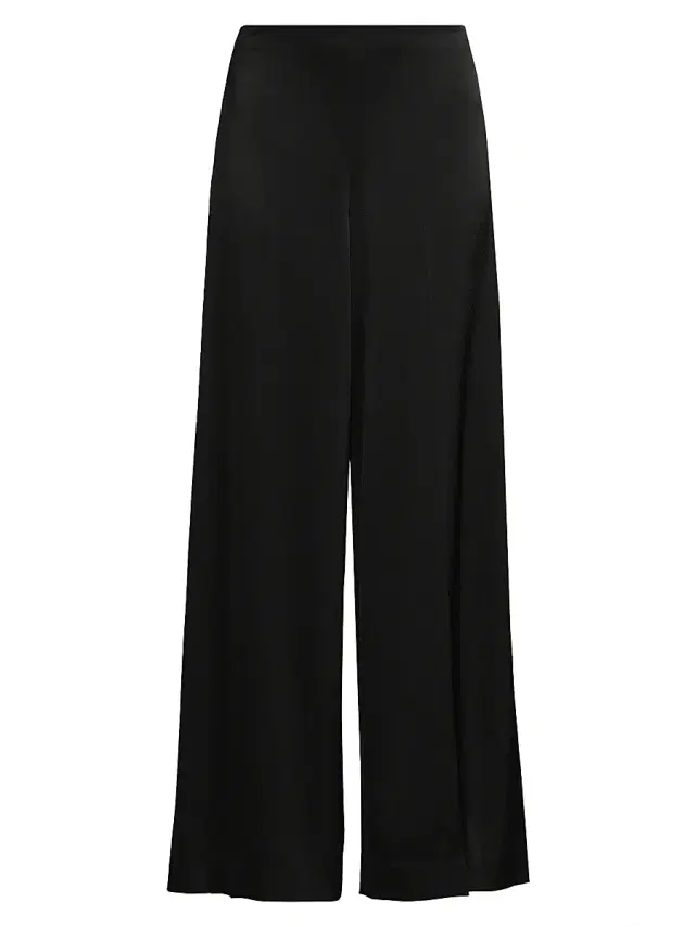 Ungaro Women's Kai Satin Wide-Leg Pants - Black
