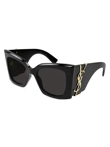 Saint Laurent Women's Monogram Acetate 54MM Blaze Rectangular Sunglasses | Thumbnail 1 Saint Laurent Women's Monogram Acetate 54MM Blaze Rectangular Sunglasses | Thumbnail 1