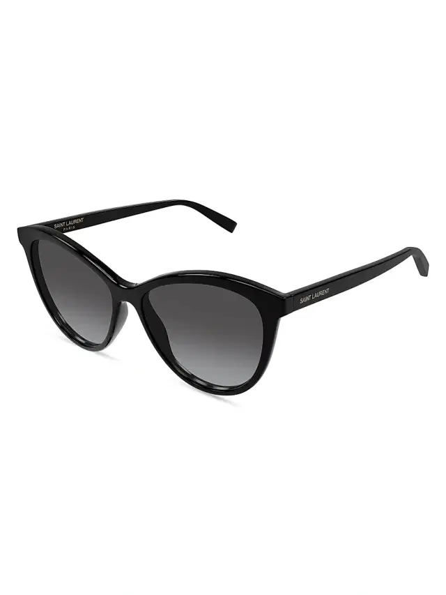 Saint Laurent Women's Classic 57MM Cat-Eye Sunglasses - Black Grey