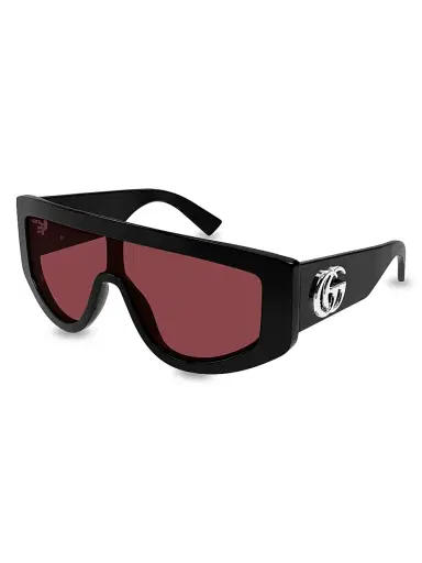 Gucci Women's GG Extruded 99MM Mask Sunglasses | Thumbnail 1 Gucci Women's GG Extruded 99MM Mask Sunglasses | Thumbnail 1