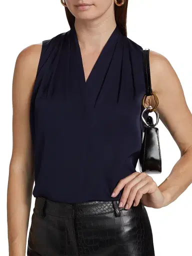 Kobi Halperin Women's Mila Sleeveless Silk-Blend Blouse - Midnight Blue - Size XXL | Thumbnail 6