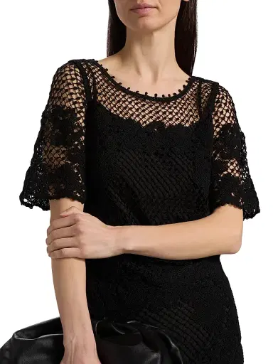 Kobi Halperin Women's Magnolia Crochet Blouse - Black - Size XXL | Thumbnail 6 Kobi Halperin Women's Magnolia Crochet Blouse - Black - Size XXL | Thumbnail 6