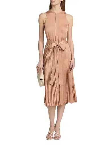 Kobi Halperin Women's Maxine Satin Tie-Waist Sleeveless Midi-Dress - Chai - Size Small | Thumbnail 3 Kobi Halperin Women's Maxine Satin Tie-Waist Sleeveless Midi-Dress - Chai - Size Small | Thumbnail 3