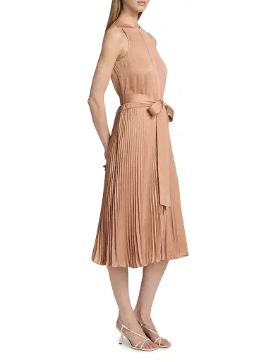 Kobi Halperin Women's Maxine Satin Tie-Waist Sleeveless Midi-Dress - Chai - Size Small | Thumbnail 4 Kobi Halperin Women's Maxine Satin Tie-Waist Sleeveless Midi-Dress - Chai - Size Small | Thumbnail 4