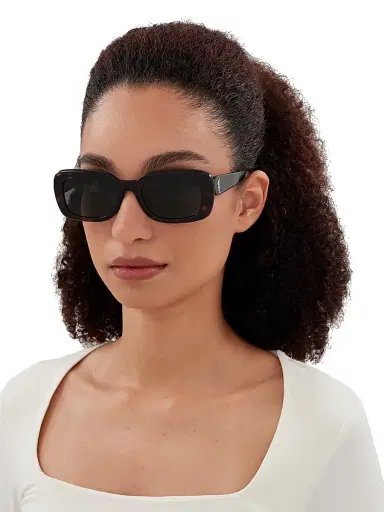 Saint Laurent Women's Color Animation 53MM Rectangular Sunglasses - Havana Black | Thumbnail 2 Saint Laurent Women's Color Animation 53MM Rectangular Sunglasses - Havana Black | Thumbnail 2
