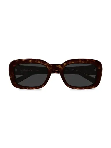 Saint Laurent Women's Color Animation 53MM Rectangular Sunglasses - Havana Black | Thumbnail 3 Saint Laurent Women's Color Animation 53MM Rectangular Sunglasses - Havana Black | Thumbnail 3