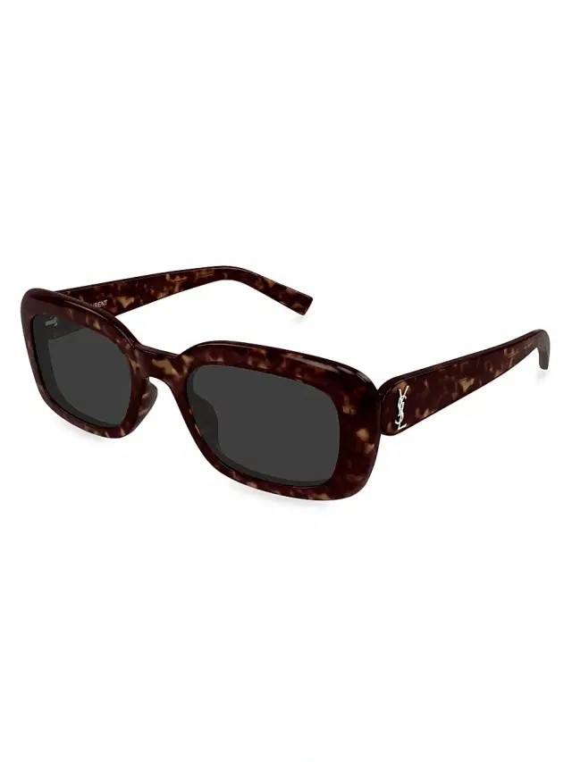 Saint Laurent Women's Color Animation 53MM Rectangular Sunglasses - Havana Black