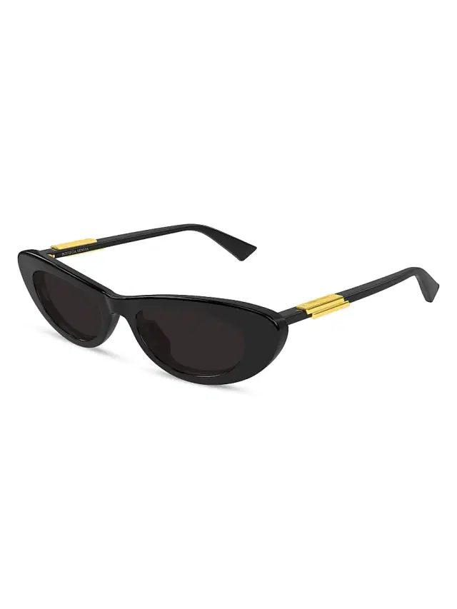 Bottega Veneta Women's Snap Ribbon 51MM Cat-Eye Sunglasses - Black