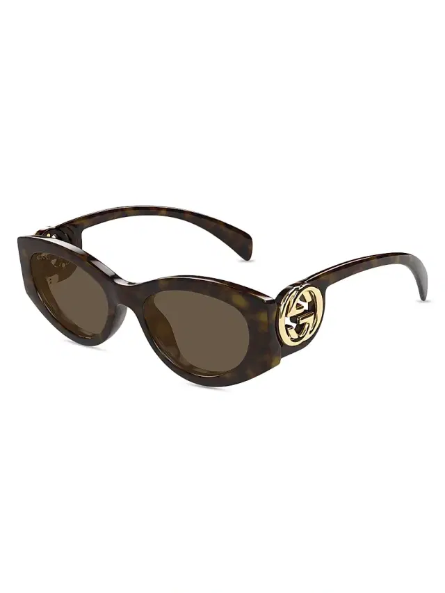 Gucci Women's Chaise Longue 54MM Cat-Eye Sunglasses - Brown Havana