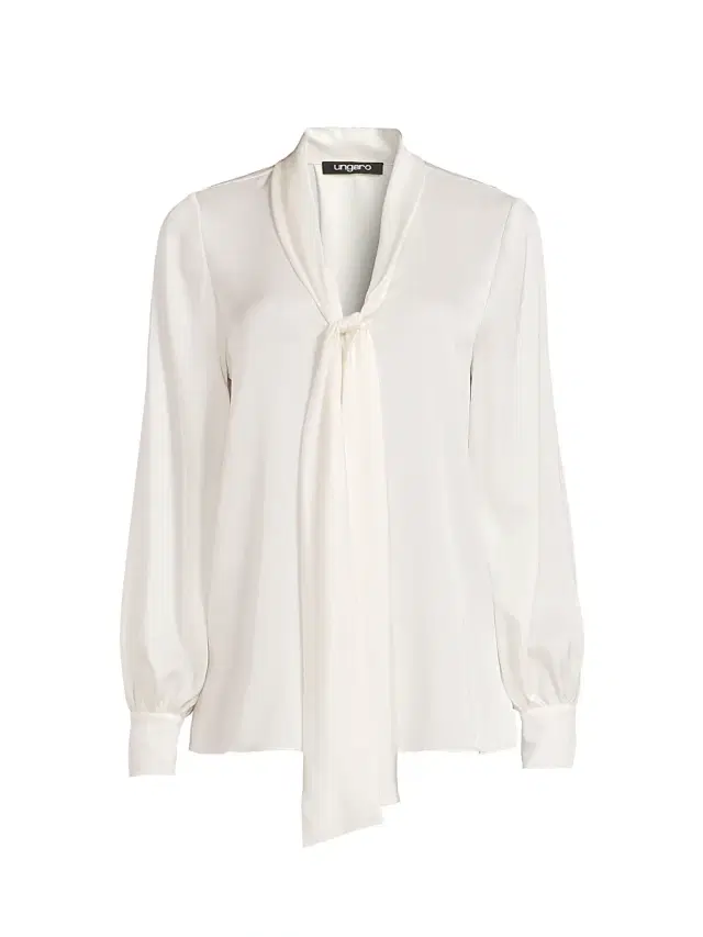 Ungaro Women's Ella Silk-Blend Tie-Neck Blouse -