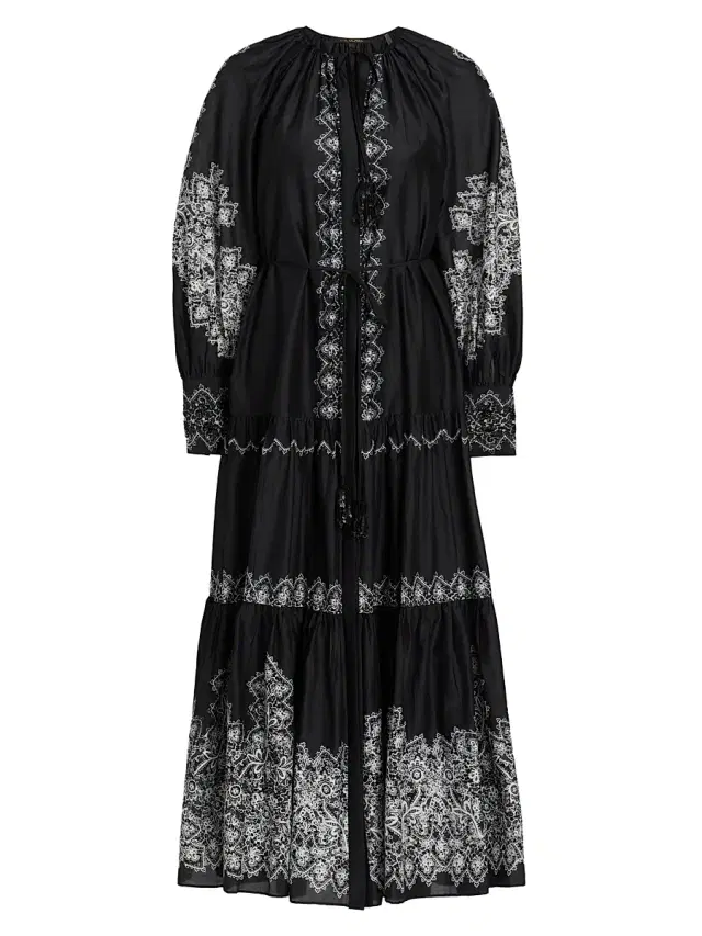 Kobi Halperin Women's Lauryn Lace Print Cotton-Silk Maxi Dress - Black