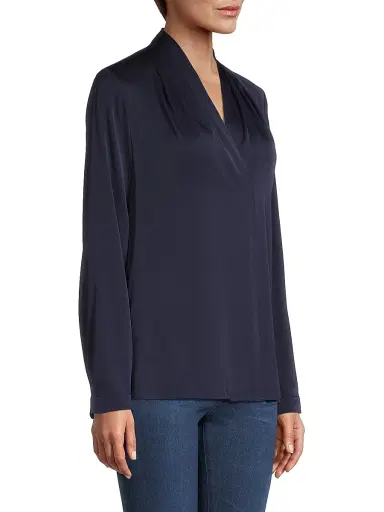 Kobi Halperin Women's Nellie Silk-Satin Blouse - Midnight Blue - Size XXL | Thumbnail 4
