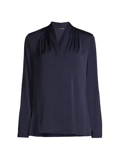 Kobi Halperin Women's Nellie Silk-Satin Blouse - Midnight Blue - Size XXL | Thumbnail 1