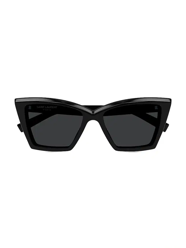 Saint Laurent Women's Lignes Pointues 54MM Cat-Eye Sunglasses - Black Dark Grey