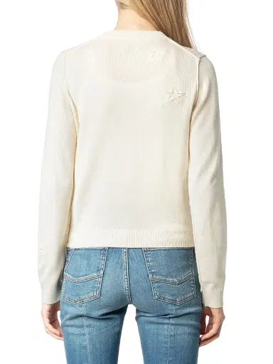 Zadig & Voltaire Women's Alpha Stars Cardigan - Ecru - Size Medium | Thumbnail 5