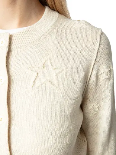 Zadig & Voltaire Women's Alpha Stars Cardigan - Ecru - Size Medium | Thumbnail 6