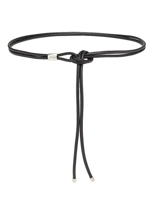 Women's Silvia Leather Wrap Belt - Black Silver